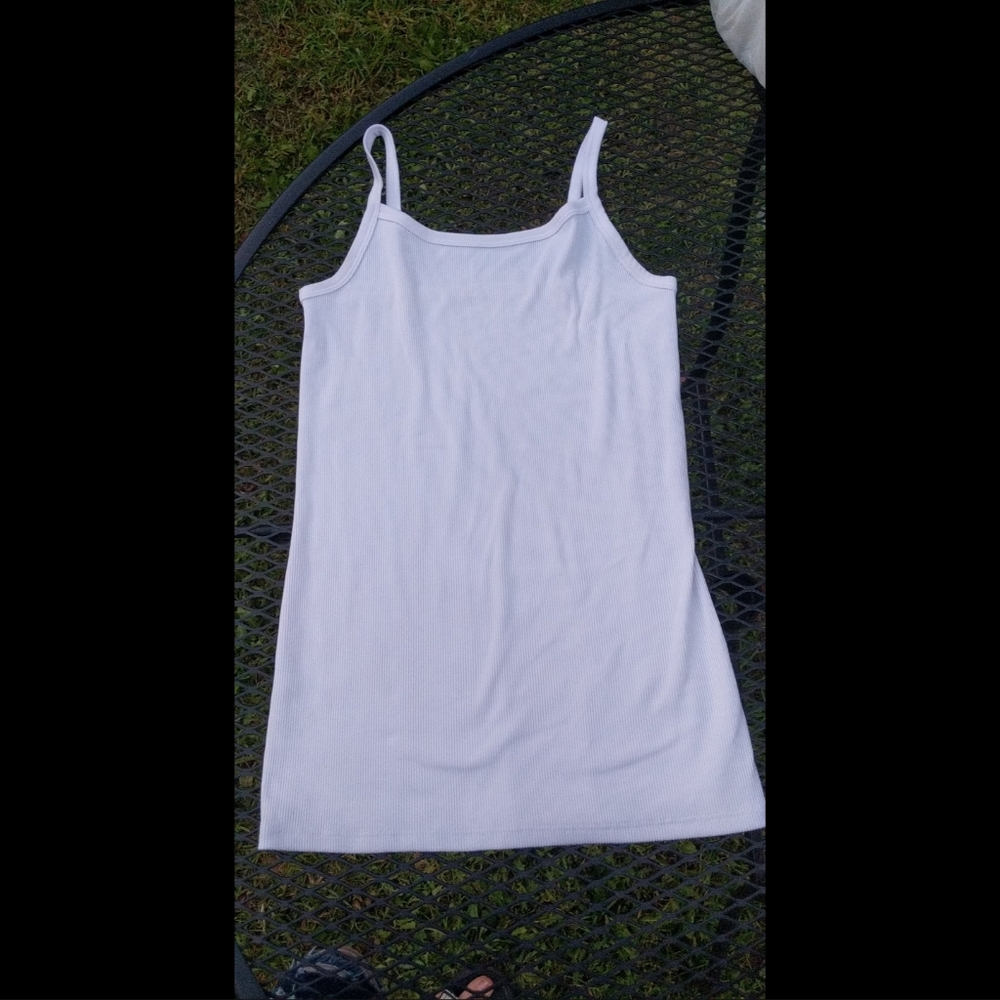 🤍4/$10🤍Ribbed White Basic Tank w/ Back Tank